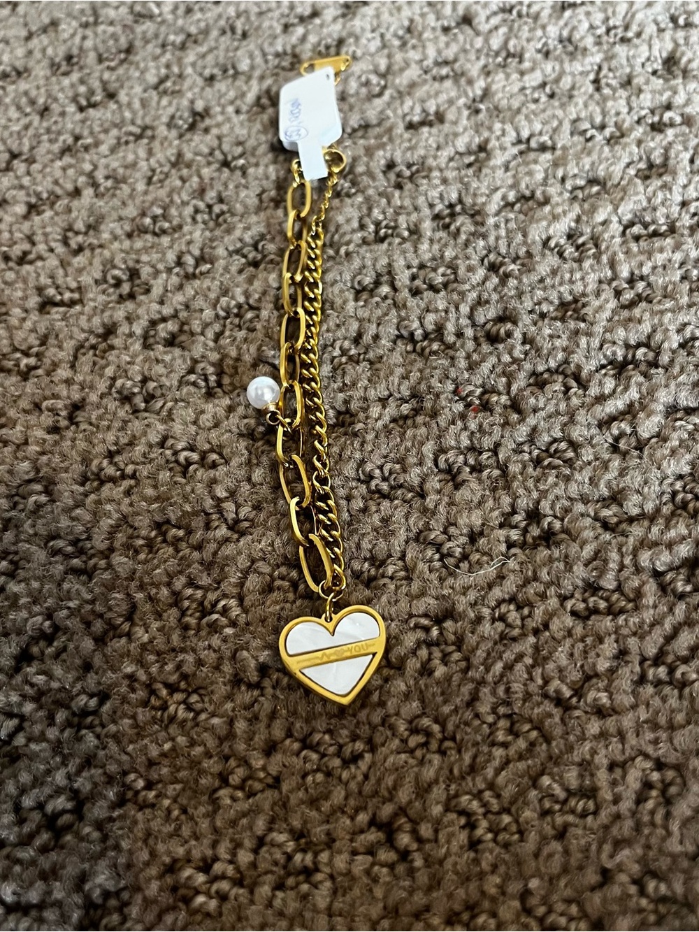 gorgeous white heart bracelet
